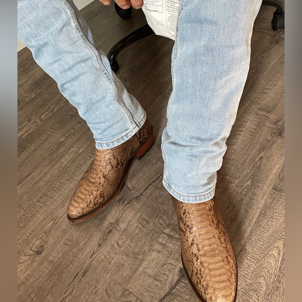 Dan Post Python Cowboy Boots Sand / Light Brown B… - image 4